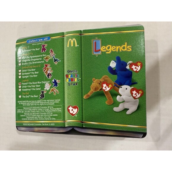 RARE Ty Teenie Legends Peanuts the Royal Blue Elephant DOB 01/25/95 W/ Error - Picture 4 of 8